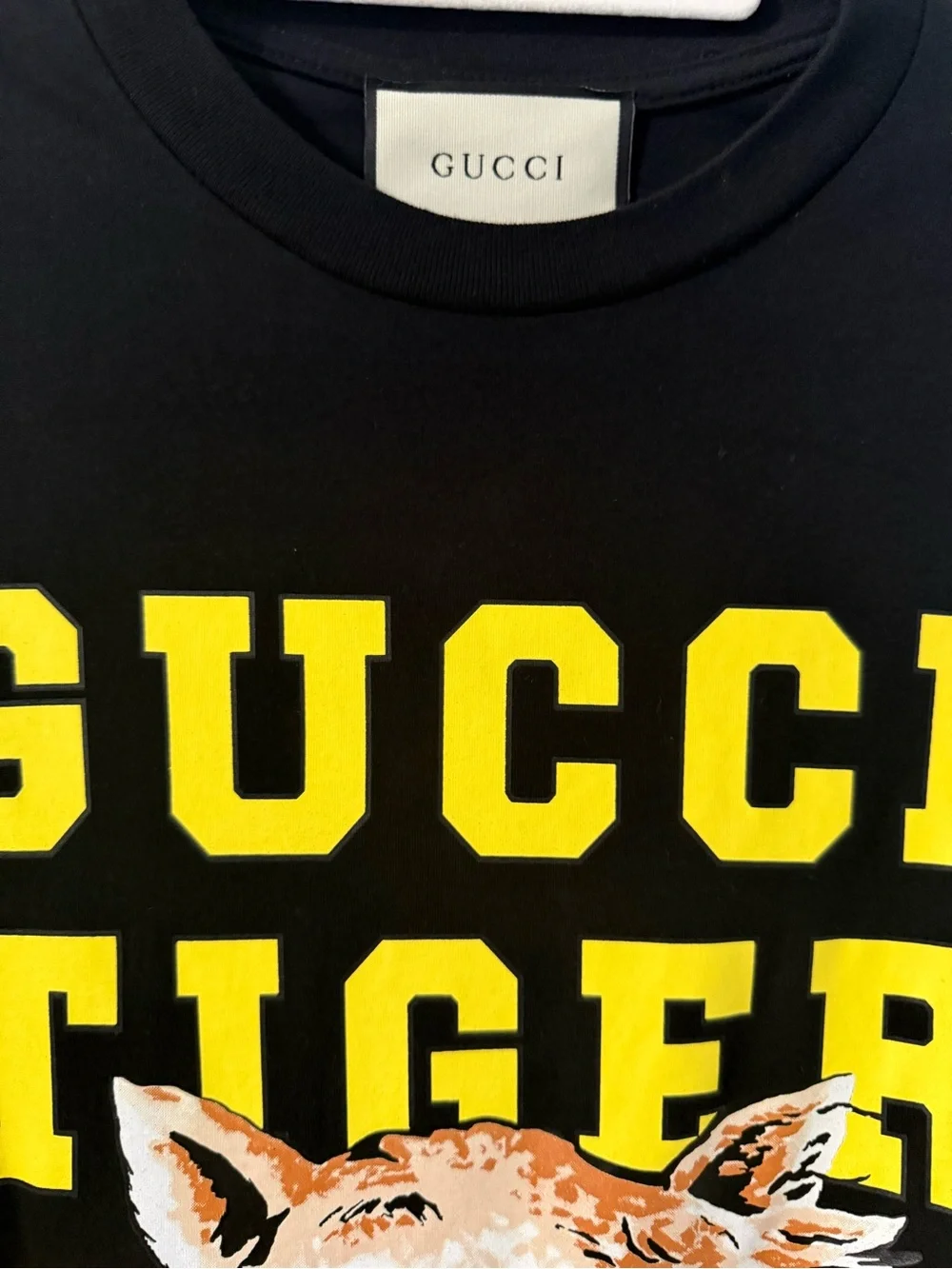 Gucci Black 'Tiger' Graphic Crewneck T-Shirt